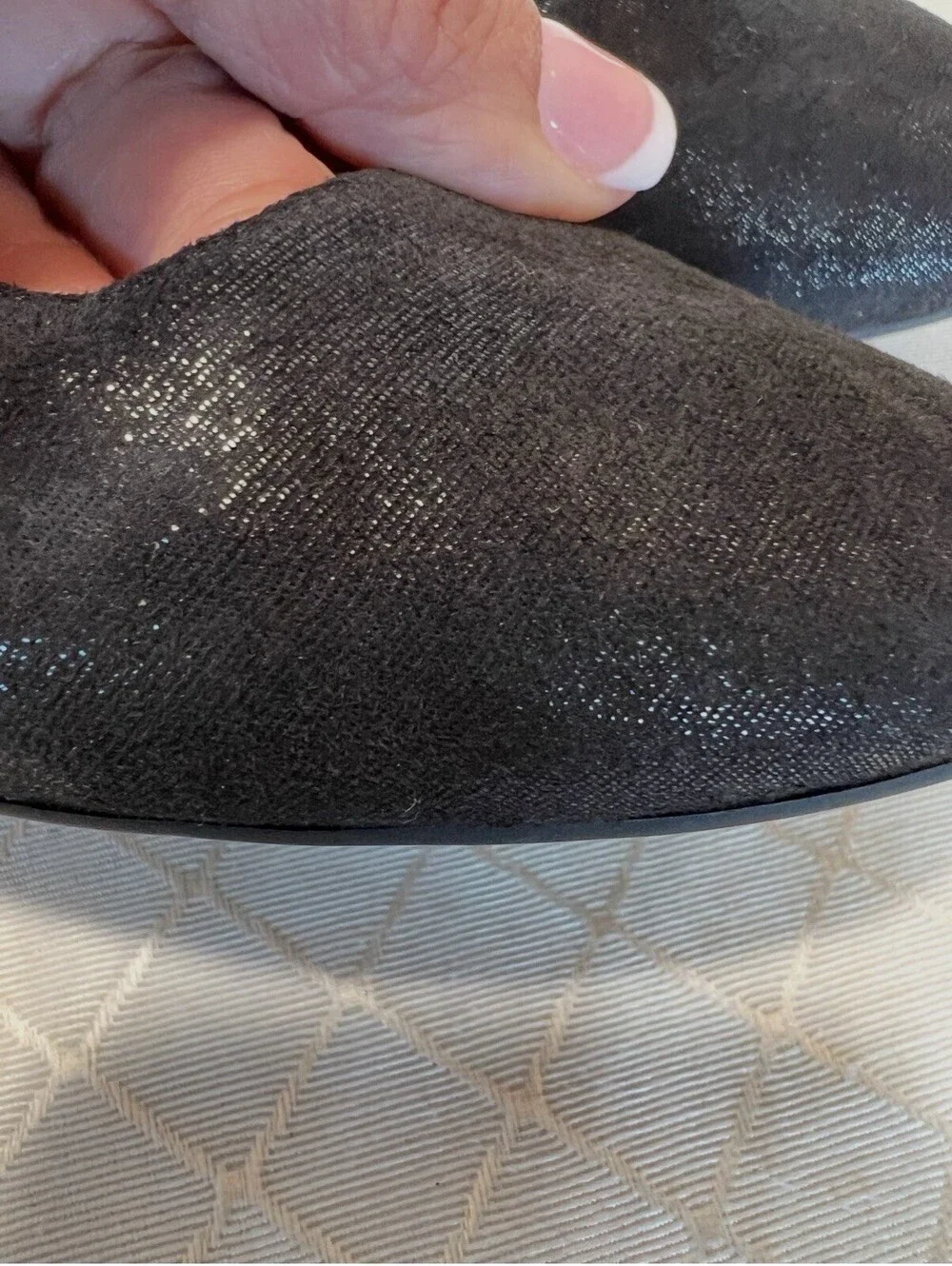 Nine West Black Suede Ballet Flats: Size 7.5